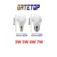 2 10pcs led bulb g45 3w 5w 6w 7w e14 e27 220v 3000k 4000k 6000k lamp light suitable for kitchen living room office hotel