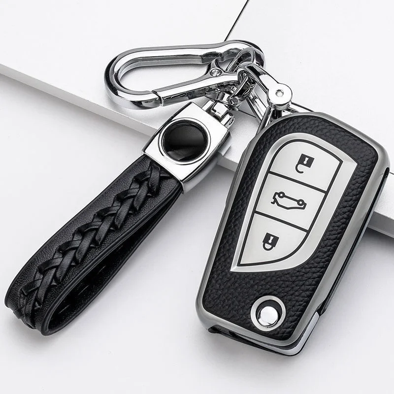 

Car Key Fob Cover Case Holder Shell for Toyota Auris Corolla Avensis Verso Yaris Aygo Scion TC IM 2015 2016 Camry RAV4 Keychains