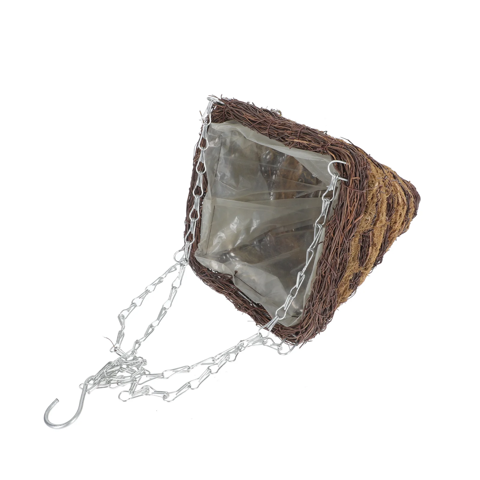 

Hanging Chain Square Cone Basket Outdoor Fencingation Seaweed Planter Home Flowerpot Indoor