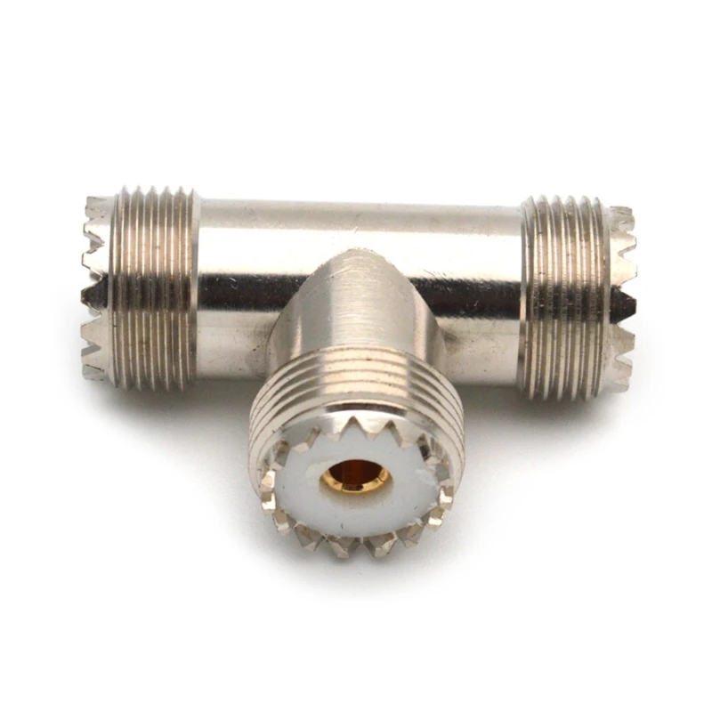 

1PC SL16 UHF PL259 Male to UHF SO239 Double Female Connector UHF Type 3 Way