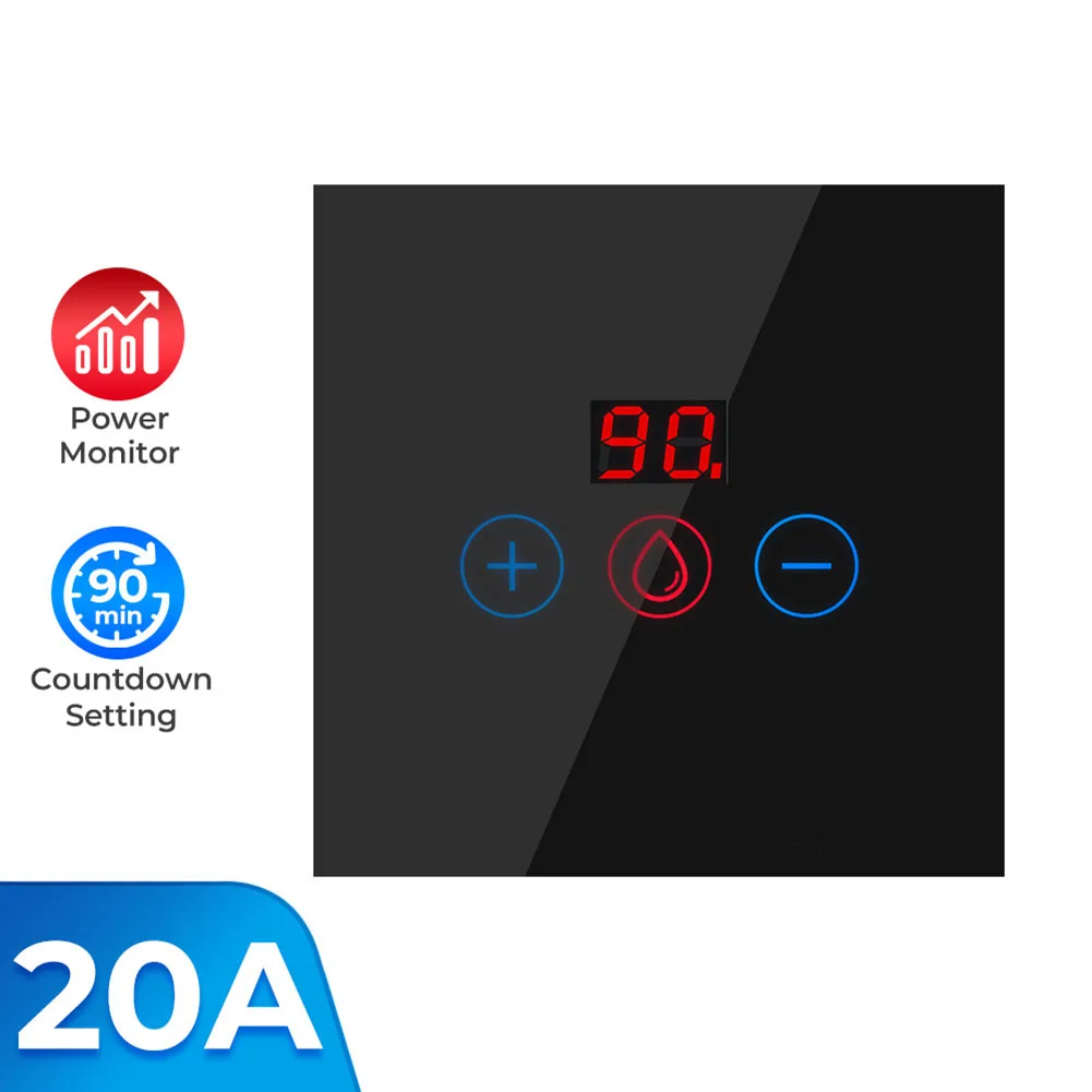 

20A WIFI Touch Timer Switch, Voice Control, APP Control, Countdown Function, Group Control, Share with Family Members