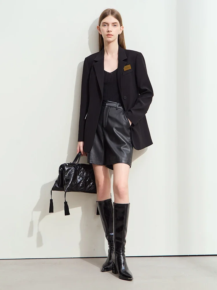 Женские блейзеры Amii в стиле минимализма Новинка осени 2024 модные Базовые куртки