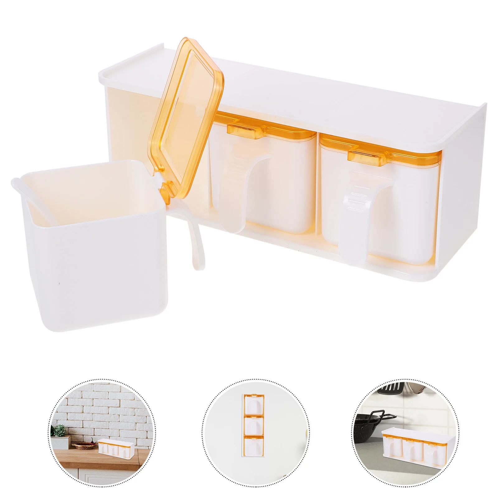 

Spice Mounted Seasoning Box Container Lid Jar Containers Abs Delicate