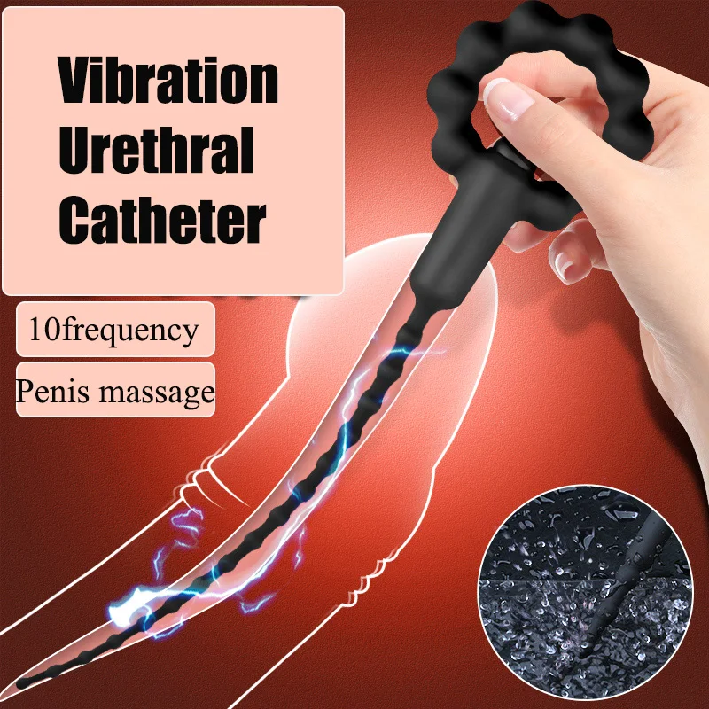 

USB Urethral Vibrator 10 Speeds Vibrating Catheter Penis Plug Urethra Plug Insertion Urethra Sounding Dilator Sex Toys for Men
