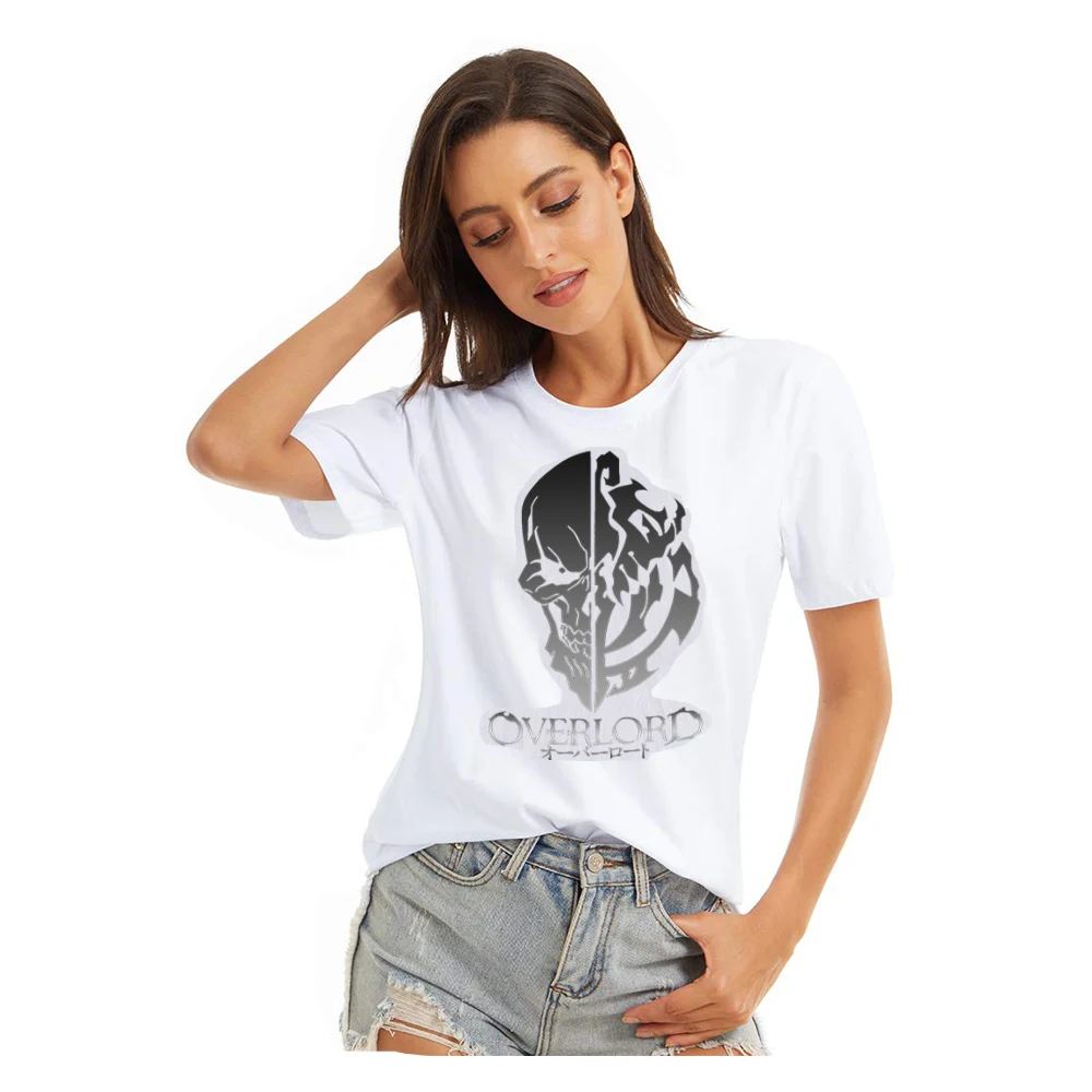 

YRYT New Summer Top Anime Bone King OVERLORD Peripheral Print Adult Casual Loose Summer Short Sleeve Cotton T-shirt