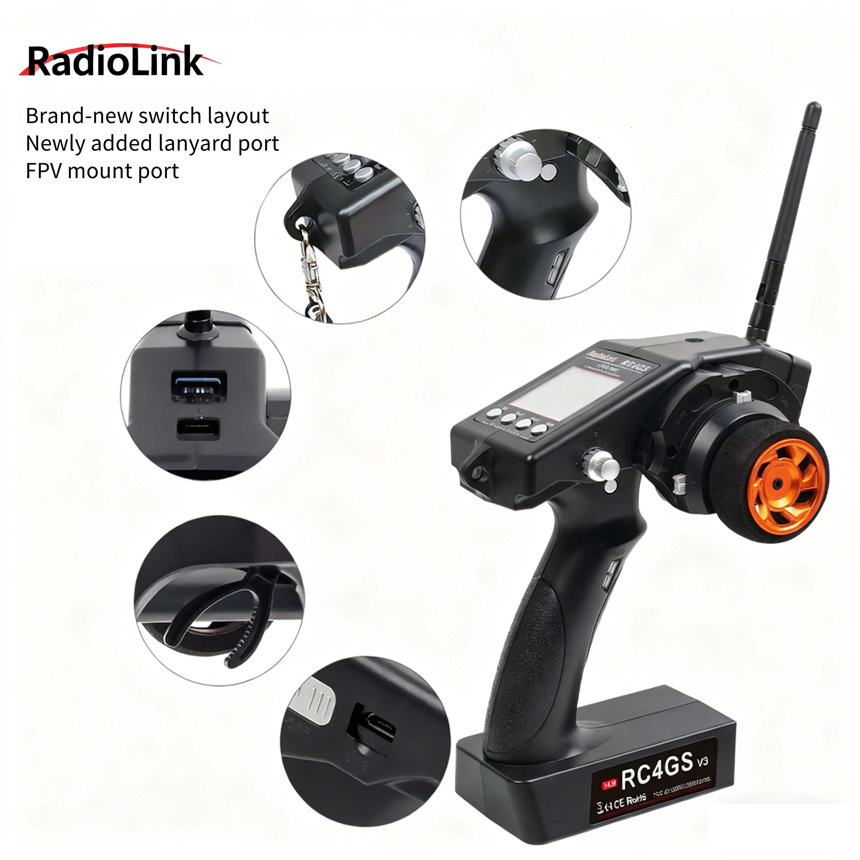 Фото RadioLink RC4GS V3 5-канальный 2,4G передатчик R4FGM R6F R6FG гироскопический приемник радиосистема для радиоуправляемого автомобиля, танка, лодка, модель автомобиля, игрушечные детали №2