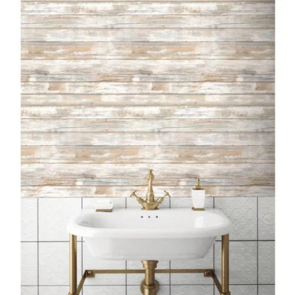 

OIMG Distressed Wood Peel and Stick Wall Decor Wallpaper