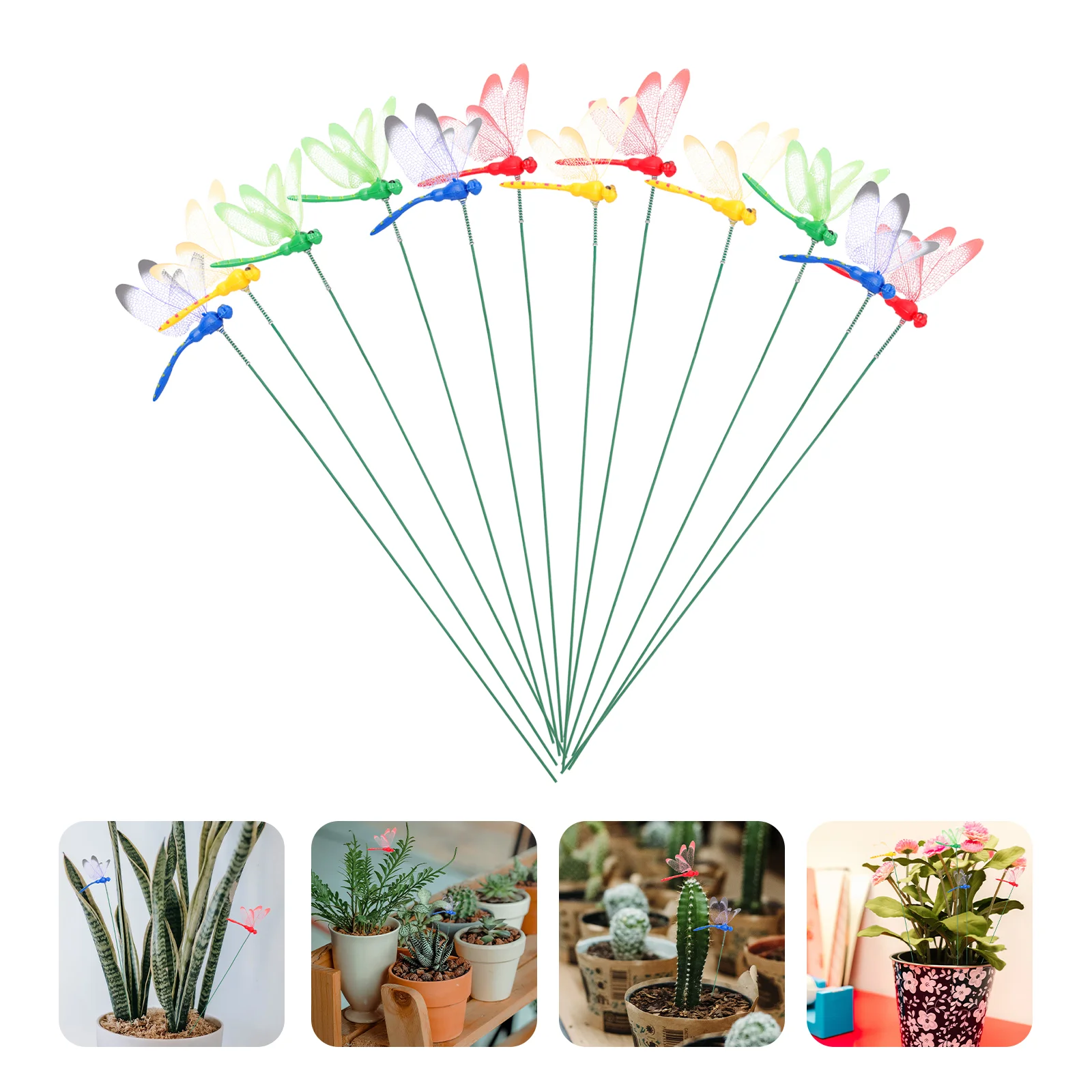 

12pcs Artificial 3D Dragonfly Stakes Yard Outdoor Garden Lawn Decoration