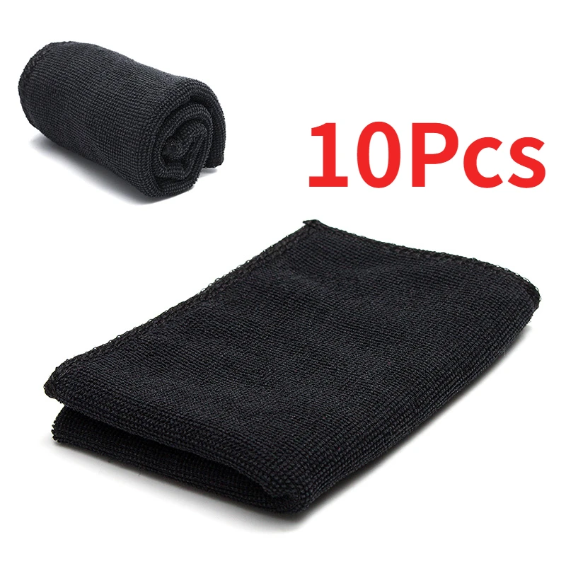 S Microfibers Car Detailing Cleaning Soft Cloths Home Window 30x40cm Black
