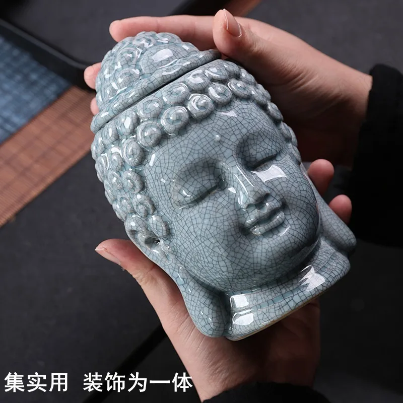 Европейская керамическая банка для хранения с крышкой ручная рельефная головка