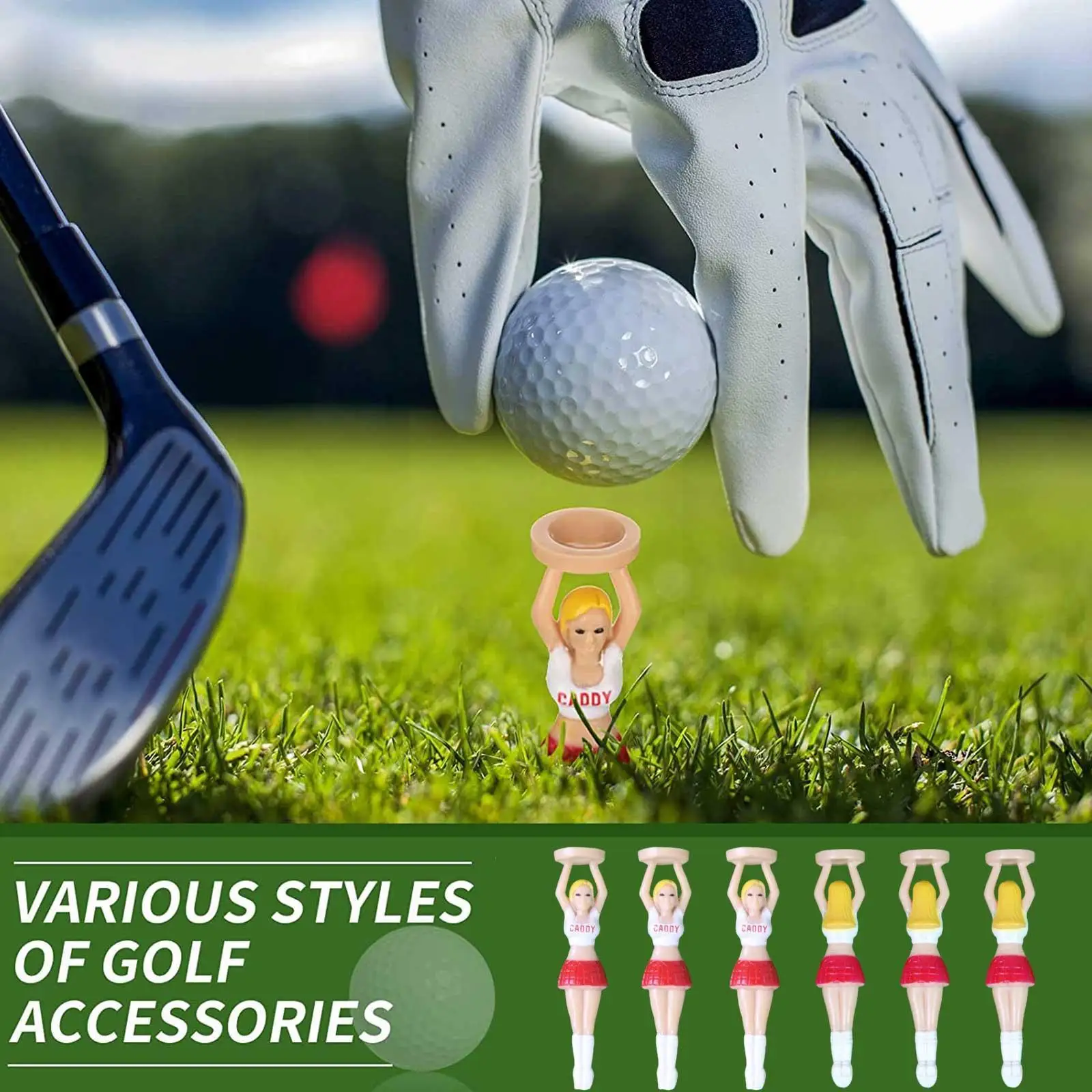 

2.95 Inch Golf Cheerleading Ball Holder Novelty Beauty Training Tools Tees Cheerleader Girl Golf Caddy Z5P4