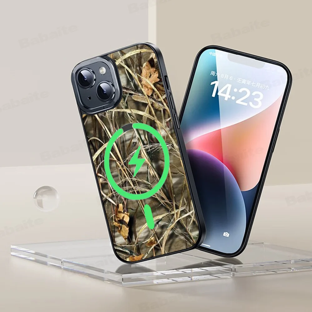 Hunting Camo Phone Case Magesafe Magnetic Wireless Charge For iPhone 16 11 12 13 14 15 Pro Max Plus Mini