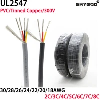 25m shielded wire signal cable 30 28 26 24 22 20 18 awg channel audio 2 3 4 5 6 8 core ul2547 headphone copper control wires