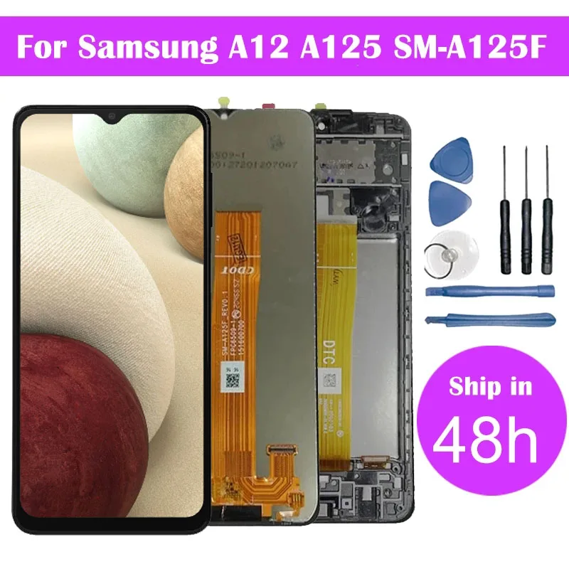 ЖК-дисплей 6 5 дюйма для Samsung Galaxy A12 LCD A125F SM-A125F A125 с сенсорным экраном и дигитайзером
