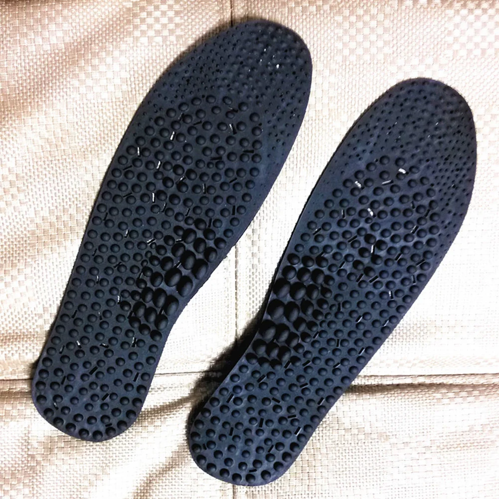 

Breathable Unisex Orthotic Massage Insole Foot Care Pads Health Shoe Inserts Therapy Negative Ion Acupressure Black Plastic