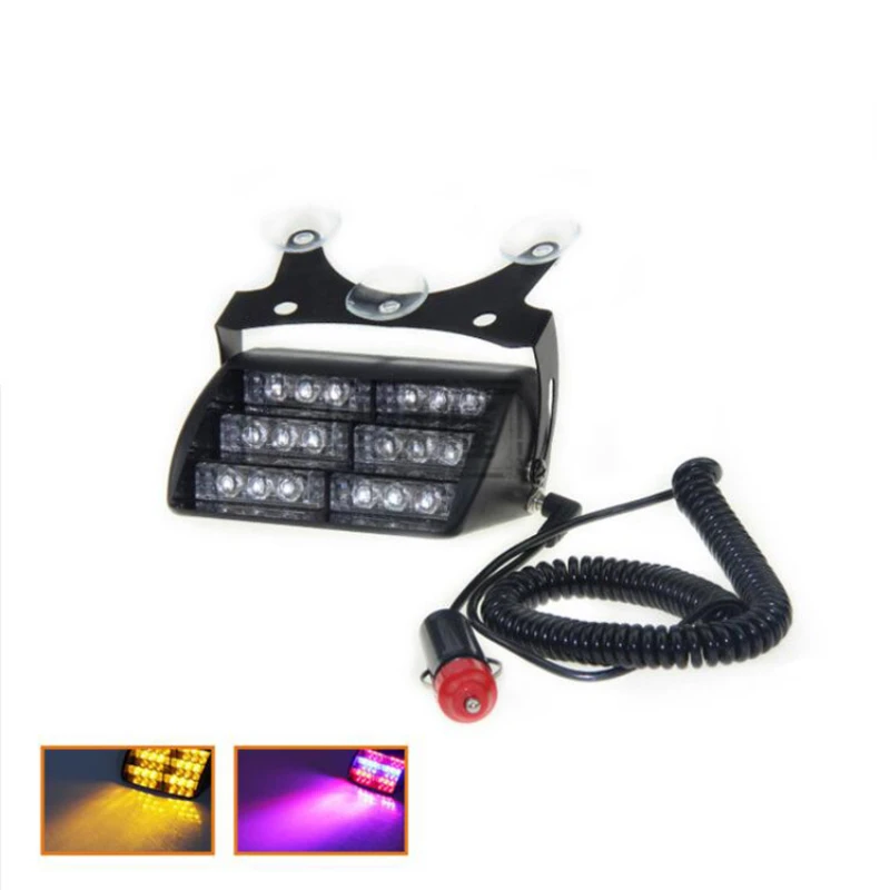 

Car 18LED Front/rear Windshield Suction Cups Bright Red Blue Flashing Lights Strobe Lights Staircase Warning Lights Accessories