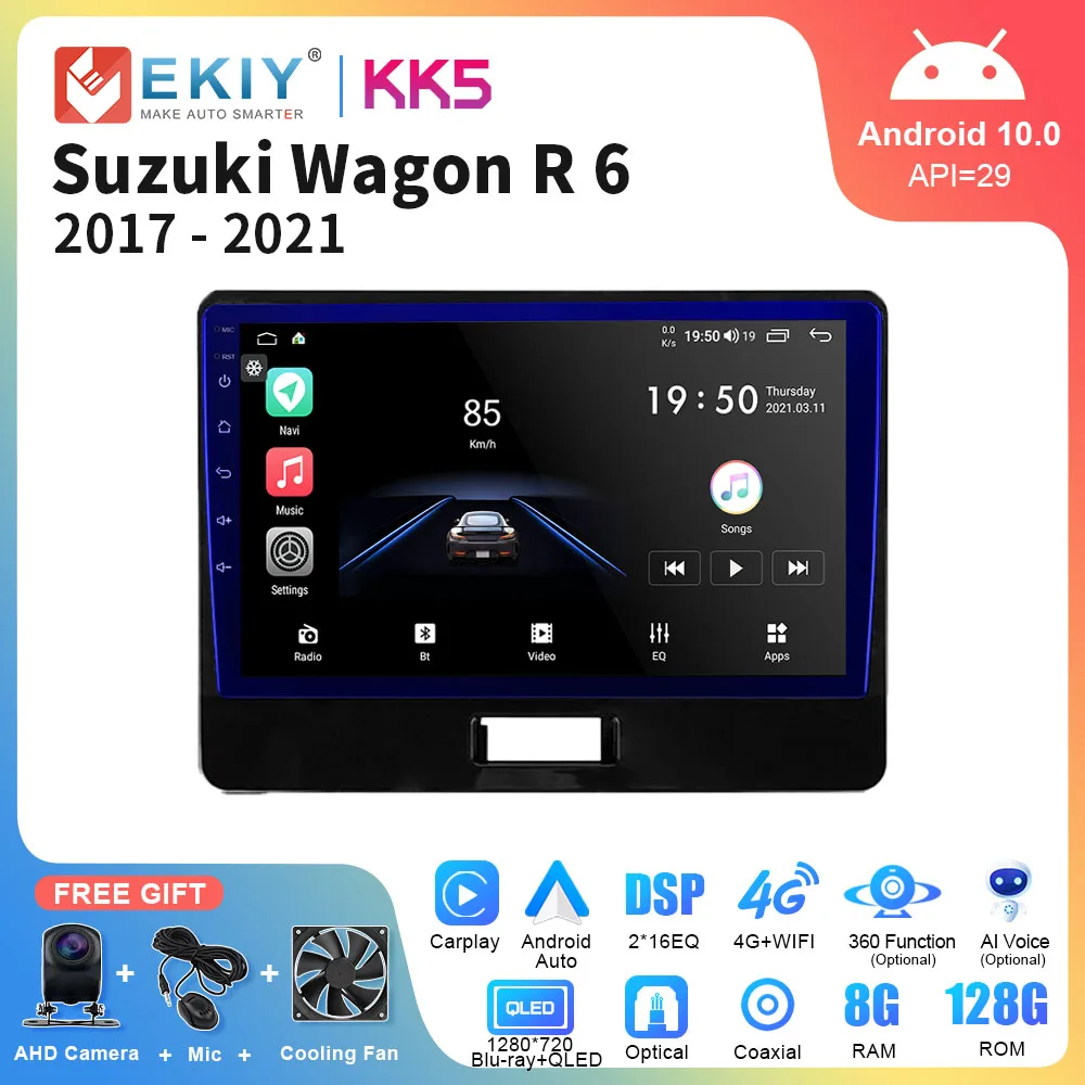 

EKIY KK5 For Suzuki Wagon R 6 VI 2017 - 2021 Android Radio Stereo Car Multimedia Player GPS Navigation CarPlay No 2din Head Unit