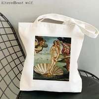 shopper birth of venus botticelli printed tote bag women harajuku shopper handbag girl shoulder shopping bag lady canvas bag