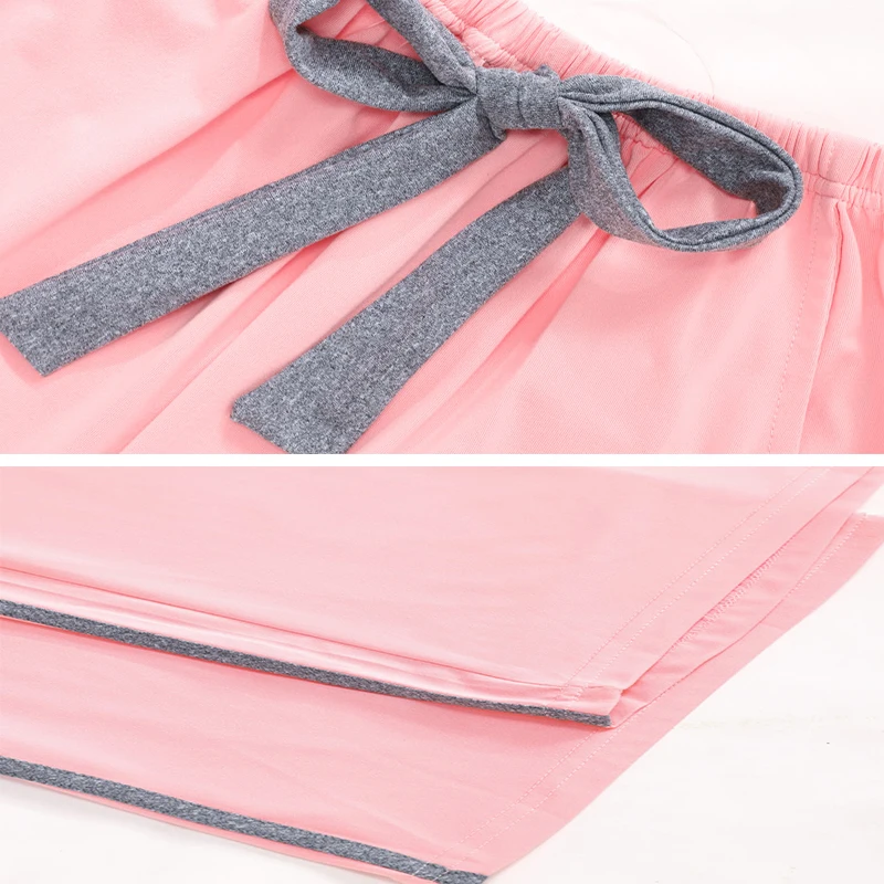 CAIYIER Autumn Winter V-Neck Long Sleeve Trousers Sleepwear Women Lounge Wear Lingere Female Night Suit With Chest Pad Pyjamas