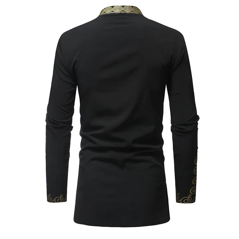 Muslim Black African Dashiki Men Muslim Shirts Print Shirts and Pants Spring Tops Dubai Male Streetwear Afrian Islamic Pakistan