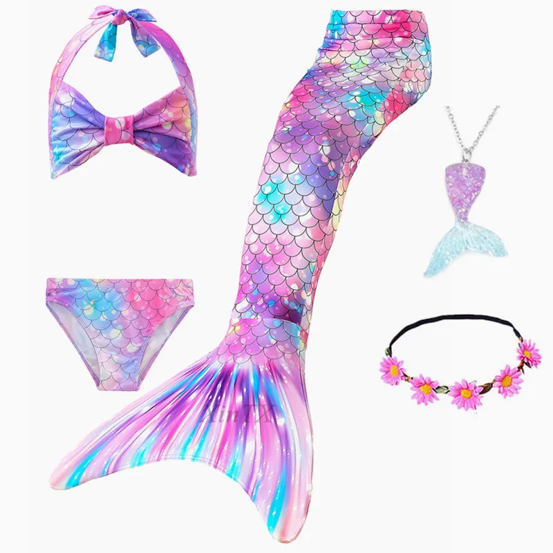 Купальник детский с хвостом русалки пляжная одежда для плавания купальник