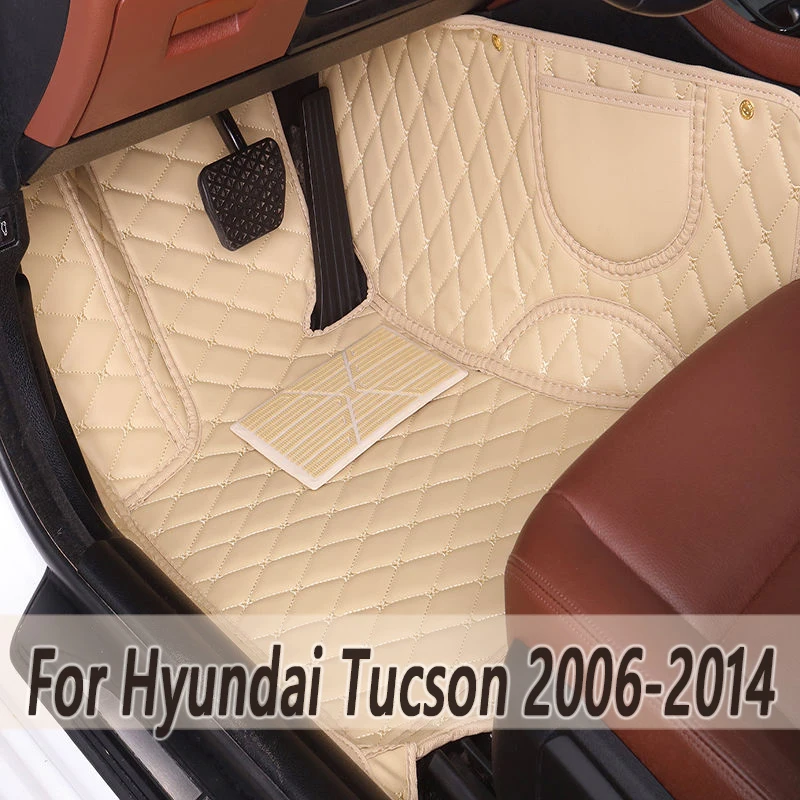 Custom Made Leather Car Floor Mats For Hyundai Tucson 2006 2007 2008 2009 2010 2011 2012 2014 Carpets Rugs Foot Pads Accessories