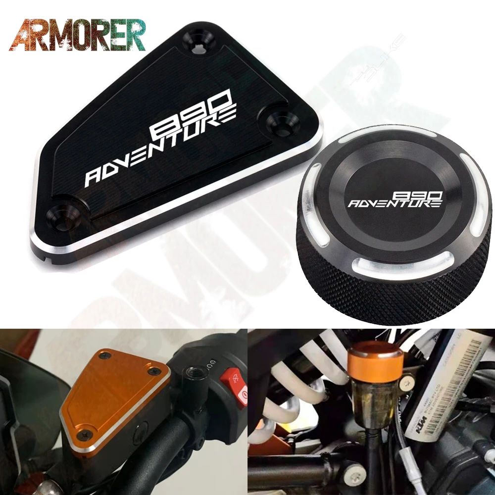 

For KTM 890 ADV 890 Adventure R 2021-2022 Motorcycle Accessories Front & Rear brake Fluid Cylinder Master Reservoir Cover Cap