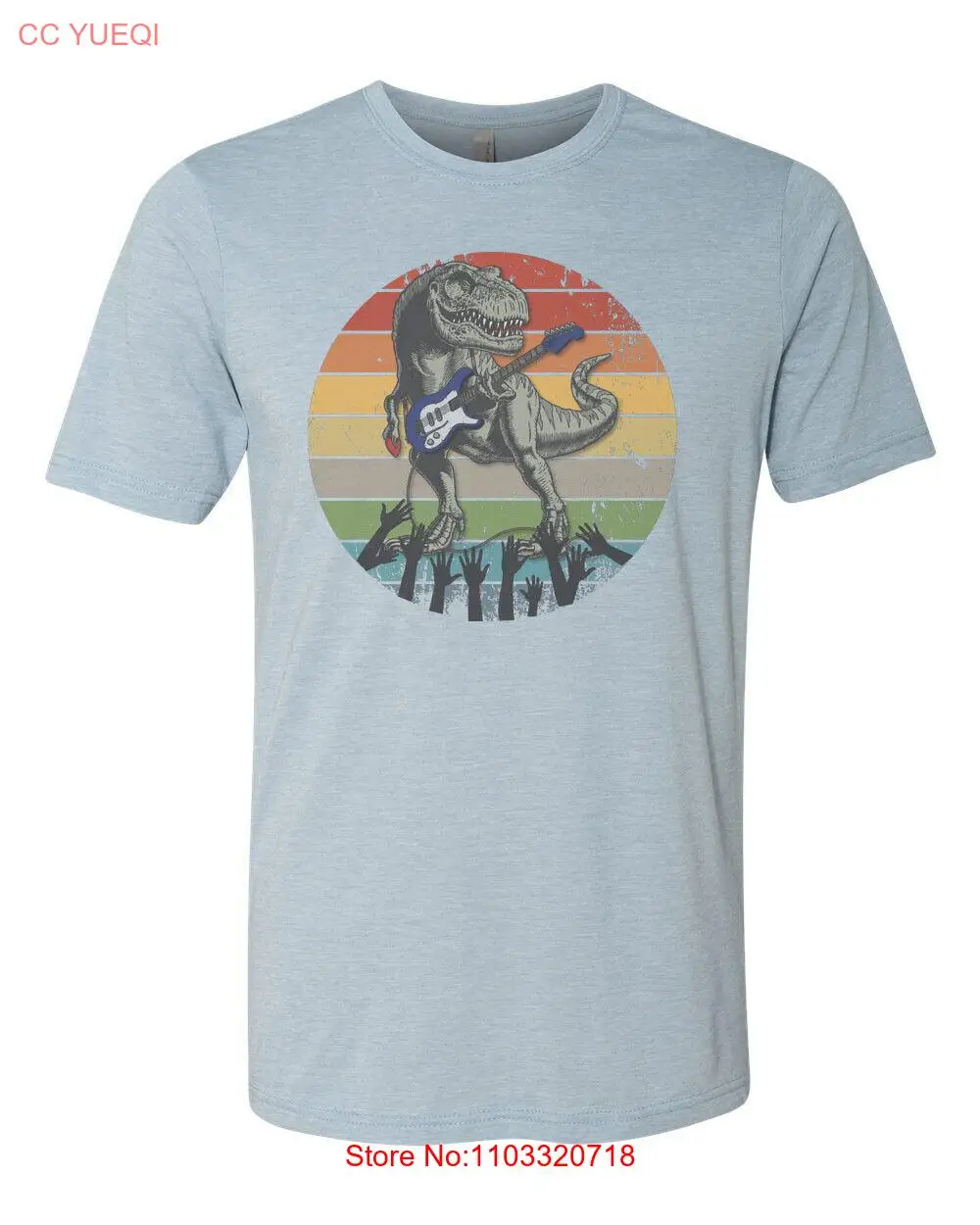 Футболка с динозавром гитара динозавр сублимационная футболка для взрослых