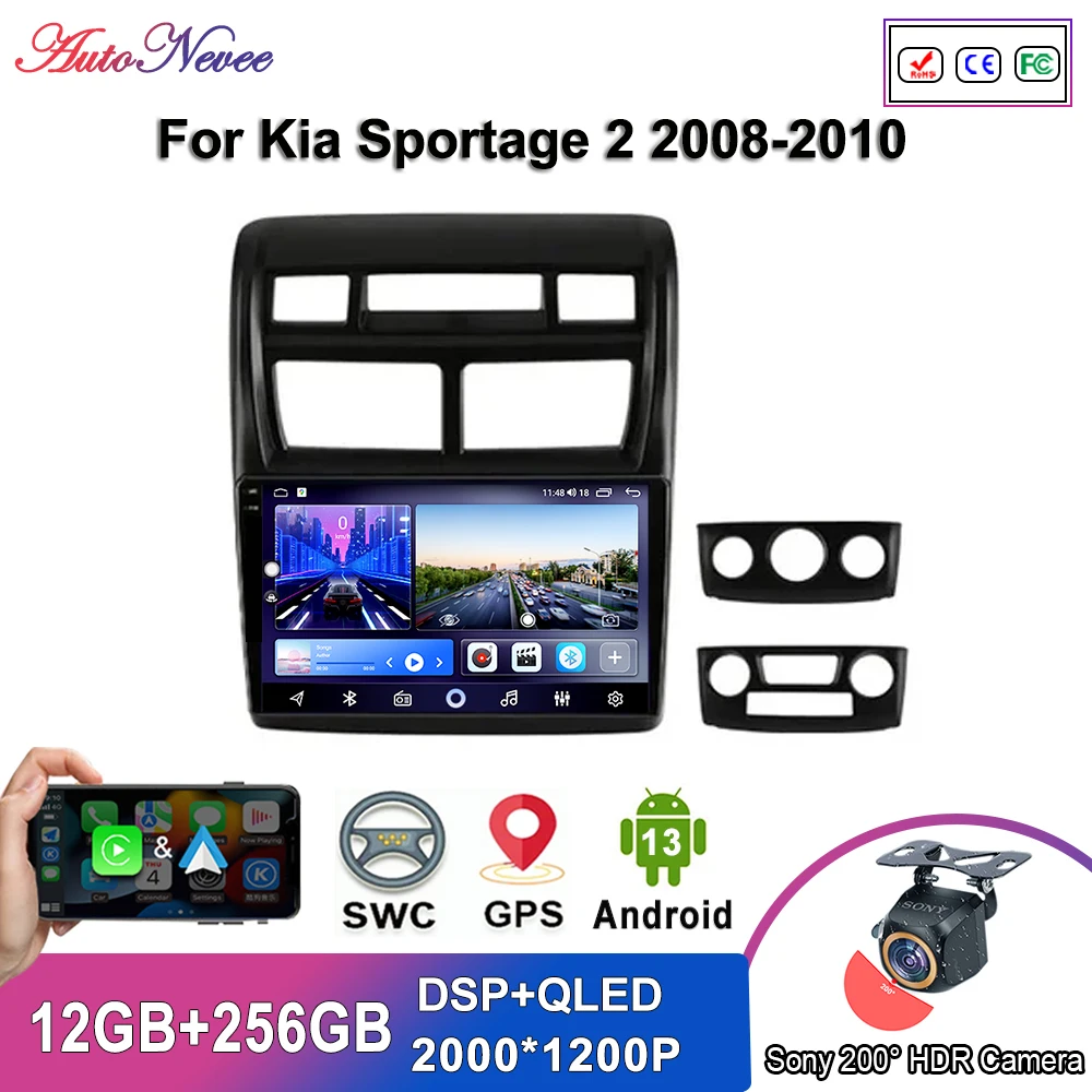 Мультимедиа Android 14 для Kia Sportage 2 2008-2010 автомобильный плеер GPS-навигация авторадио