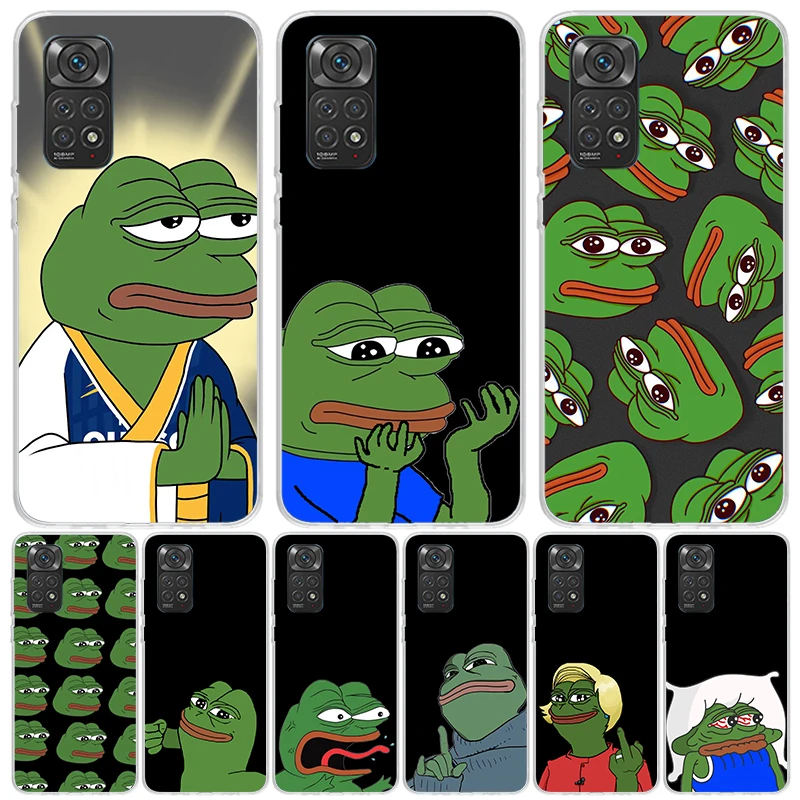 Cute Frogs Party Sad Pepe Phone Case For Xiaomi Redmi Note 13 12S 12 11S 11T 11E Pro Plus 10S 10 9S 9 8T 8 7 Art Customized Coqu