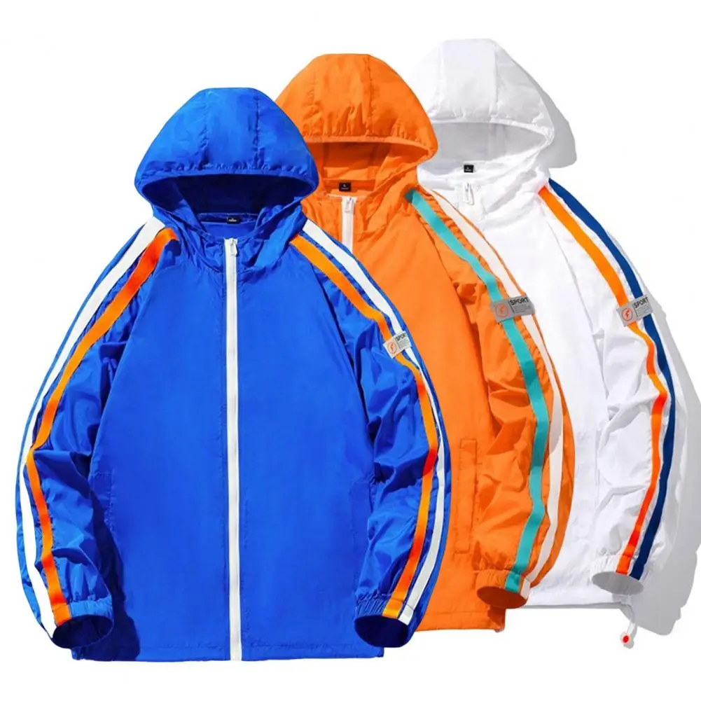 

Popular Contrast Color Zipper Coat Sun Protection Jacket Temperament Anti Sun
