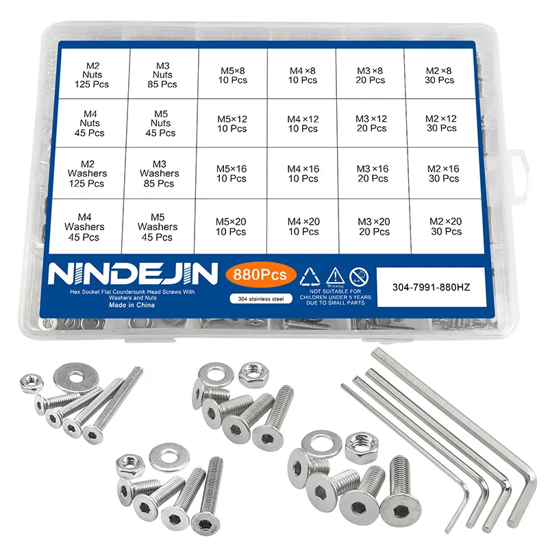 

NINDEJIN Набор винтов из нержавеющей стали 880 шт.