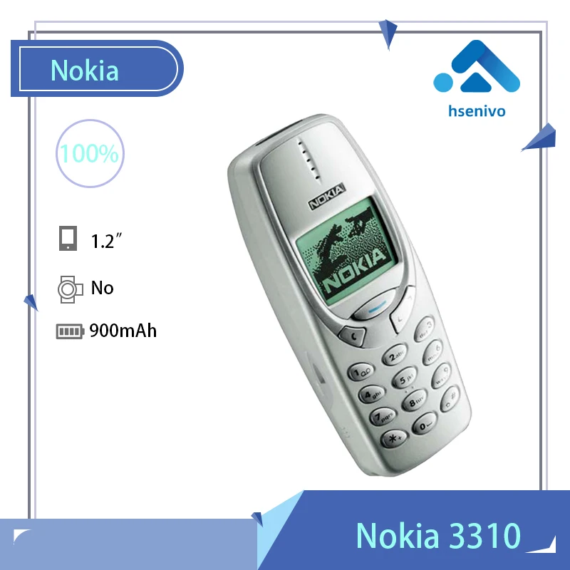 

Nokia 3310 Refurbished-Original Unlocked Nokia 3310 Cheap Phone 2G GSM Support Russian &Arabic Keyboard Mobile Phone