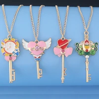 anime girl warrior time and space key necklace transformed into weapon prop magic pendant cosplay cute prop girl warrior game