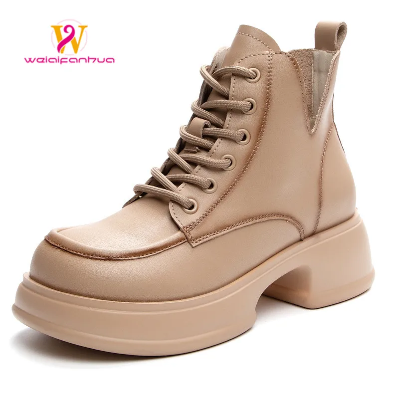 

Women's Chelsea Boots Genuine Leather 2022 New Autumn Winter Fashion Women's Ankle Boots Retro Marton Boots Ladies