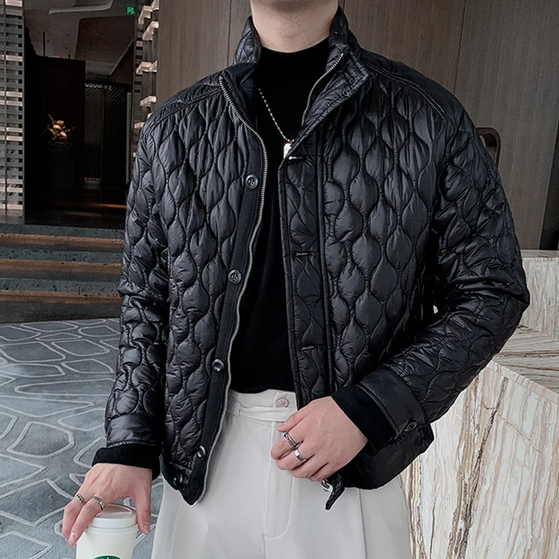 2021 Men's Autumn Winter Short Jackets Thick Warm Stand-up Collar Parkas Casual Slim Fit Coats Social Fashion Tops Male Clothing