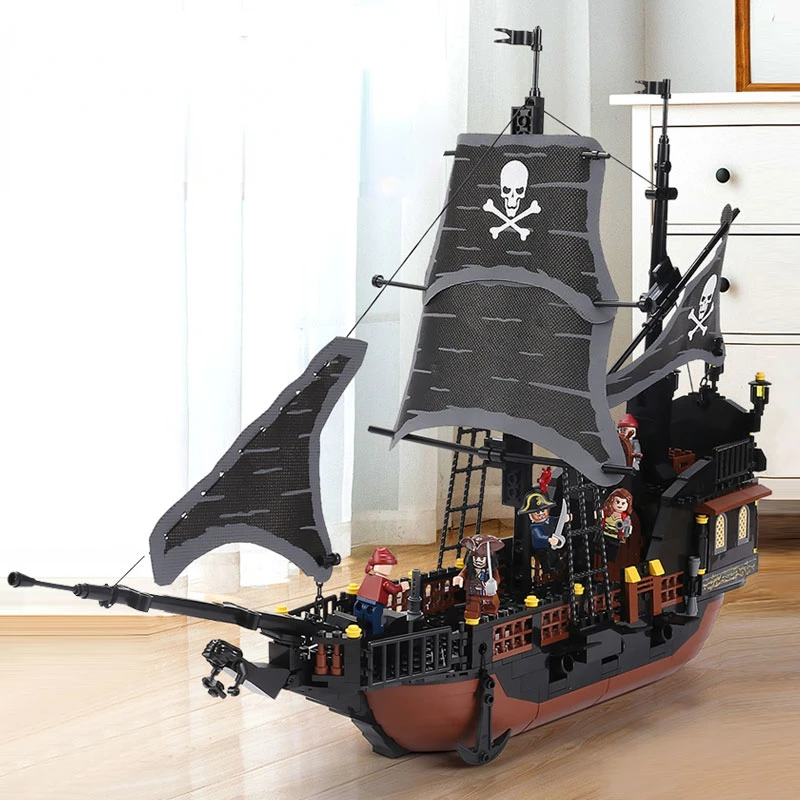 

Ship Model Pirates of The Caribbean Series Large Black Pearl Building Blocks Assembled Model Boy Children's Educational Toys