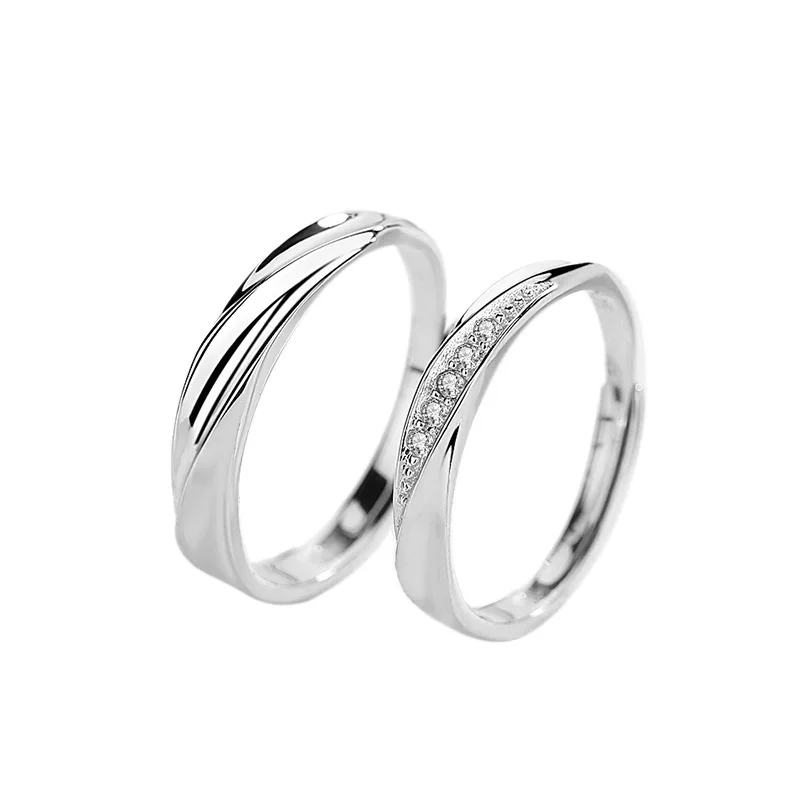

Парное кольцо из серебра S925 пробы, открытое дизайнерское небольшое кольцо для пар, подарок на день Святого Валентина CCR46