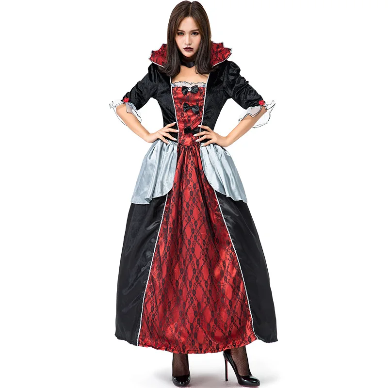 

Halloween Adult Woman Cosplay Vampire Darkness Victorian Blood Countess Costume