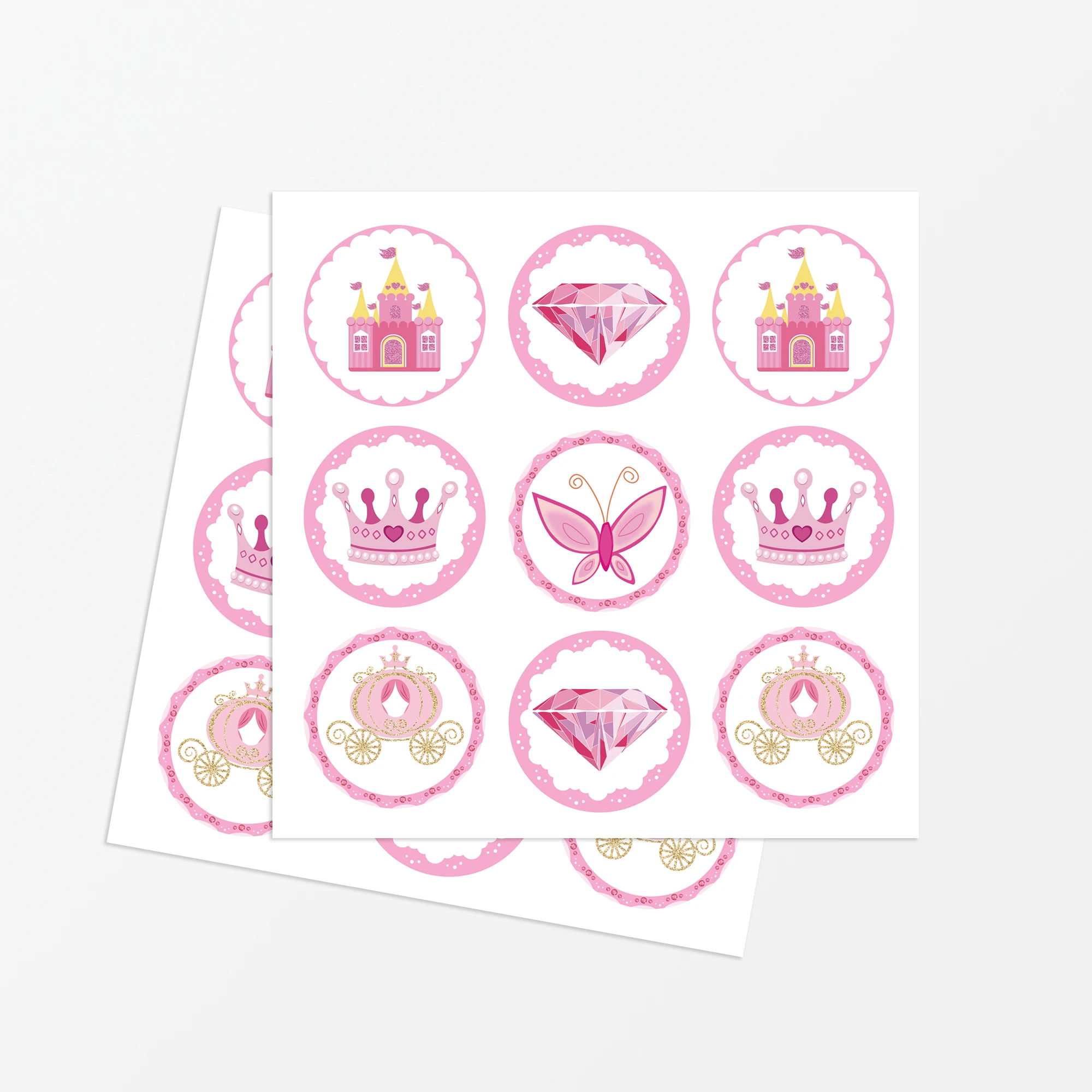 

KK002 180Pcs Cartoon Sweet Princess Castle Birthday Party Gift Bags Stickers Laptop Water Bottle Computer Waterproof Decal Toy