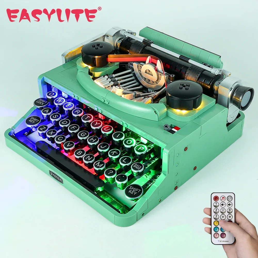 Фото Набор светодиодных фонарей EASYLITE для детей 21327, пишущая машинка, строительные блоки, игрушки «сделай сам», блоки, только кирпичи, комплект освещения, без модели №1