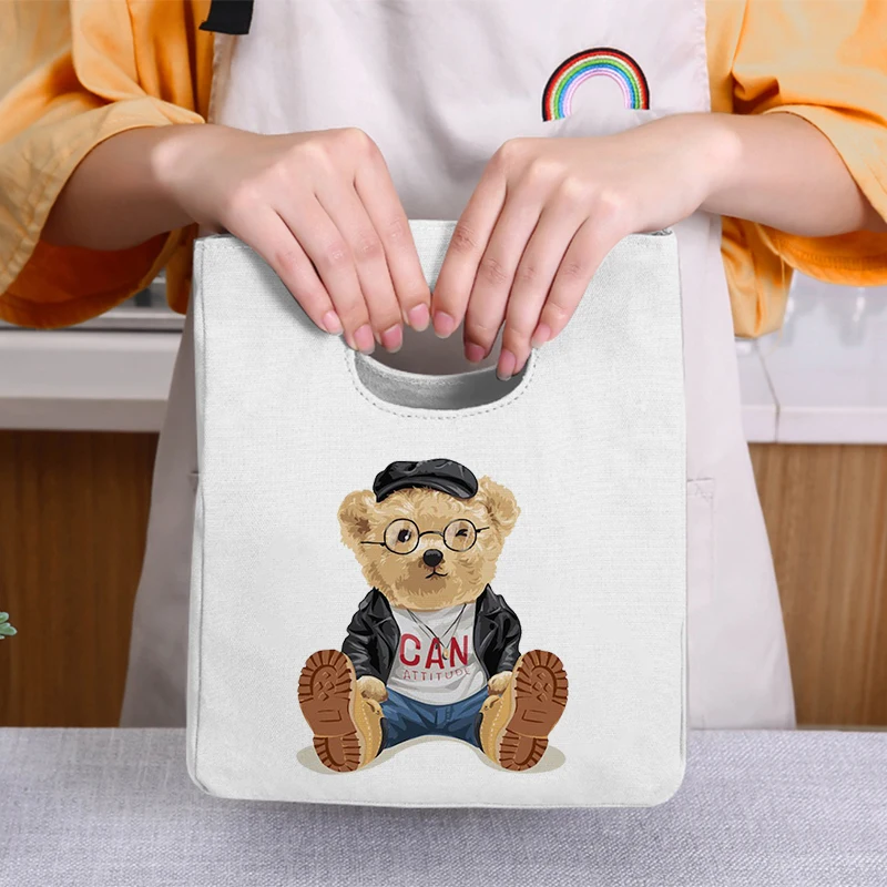

Bear Doll Neutral Portable Lunch Bag Insulated Lunch Box Tote Bag Office Refrigerator Container Food Storage Bag Tote Bag