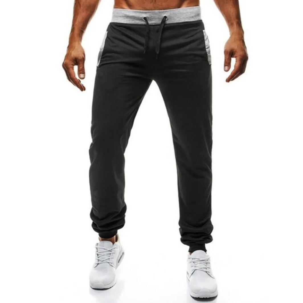 Spring and Autumn New Men's Sports Pants Casual Loose Solid Color Stretch Running Fitness Personality Men's Sports Pants
