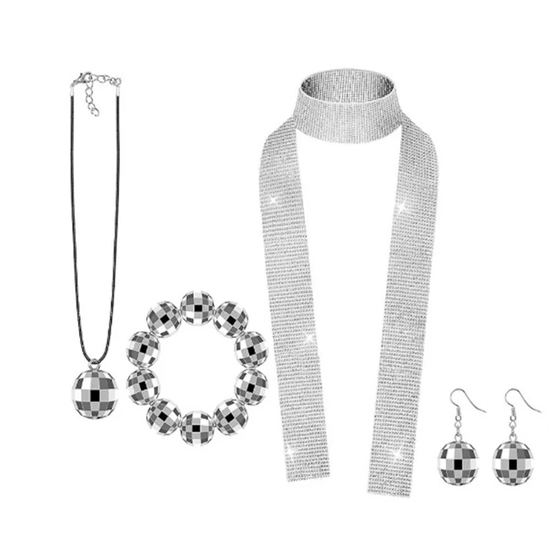 Диско-набор Rockstars крутой наряд костюм на Хэллоуин аксессуары 4 шт. HXBA