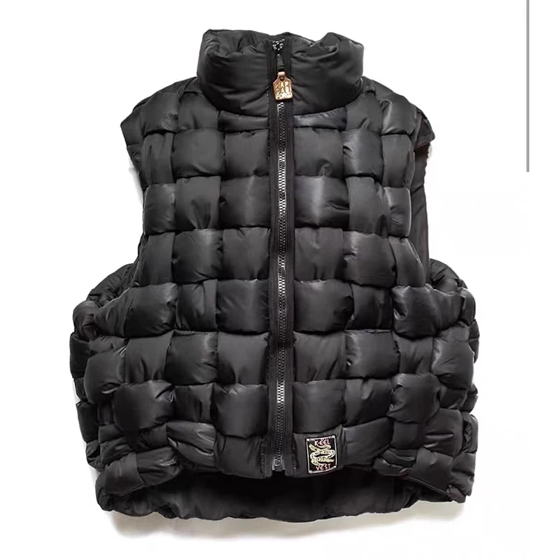 

Двухцветный хлопковый теплый двусторонний жилет 21AW KAPITAL с высокой горловиной, хлопковые жилеты