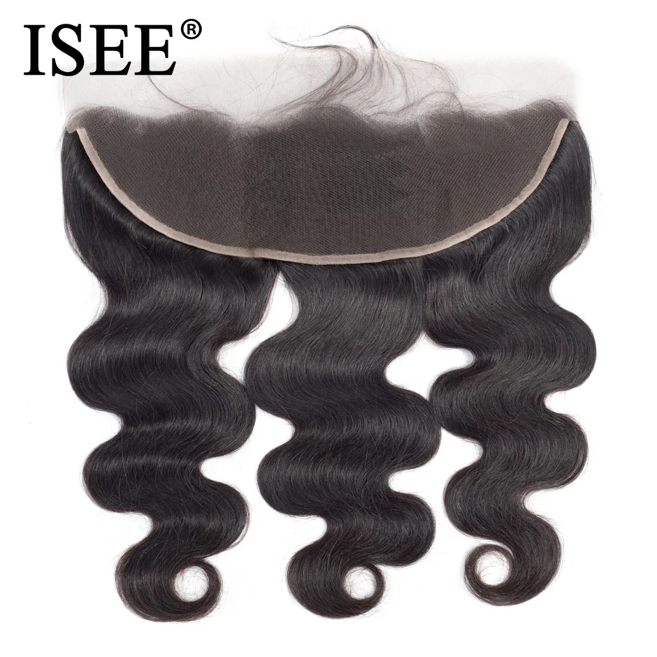 

ISEE HAIR Brazilian Body Wave Lace Frontal Closure 13*4 Lace Frontal Remy Human Hair Weaves Ear To Ear Free Part With Baby Hair