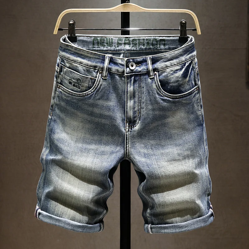 

Summer New Men's Stretc Sort Jeans Fasion Casual Slim Fit i Quality Elastic Denim Sorts Male Brand Clotes