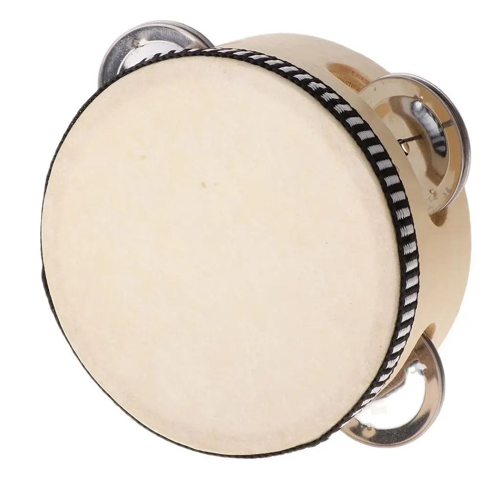 Деревянный Ручной Тамбурин для детей 4-дюймовый барабан развивающий инструмент