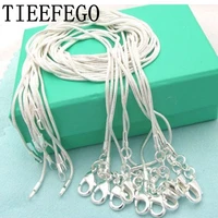 tieefego silver color 5 pieceslot 1618202224262830 inch 1mm snake chain necklace ladies mens fashion jewelry gift whole