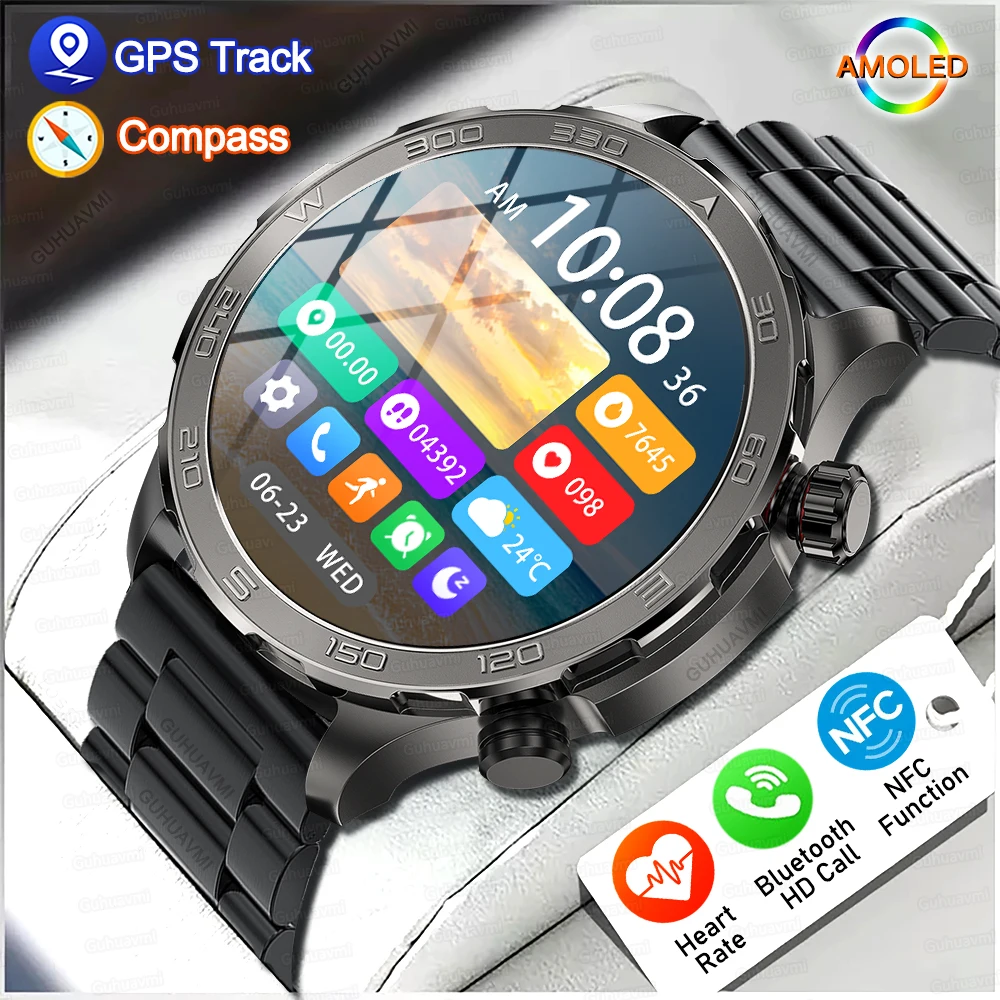 2024 умные часы мужские с экраном 360*360 GPS спортивные для отслеживания женские